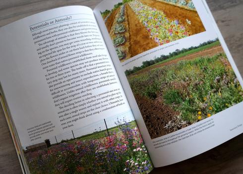 Open book about farming with beneficial insects