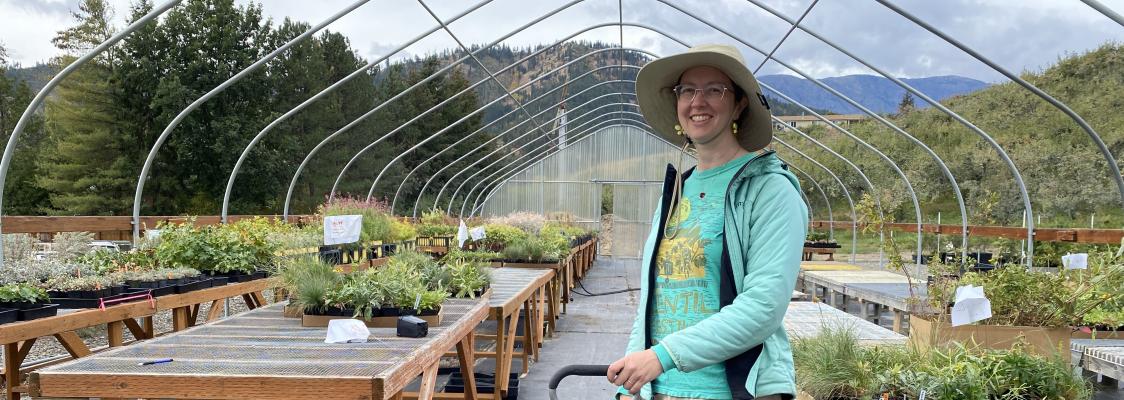 Xerces team member with native plants.